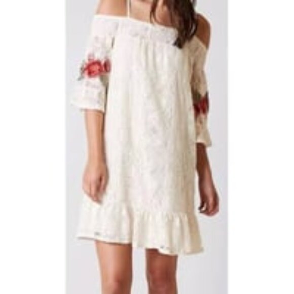 Coco_Jaimeson Womens M Cold Shoulder Lace Embroidered - Picture 1 of 5